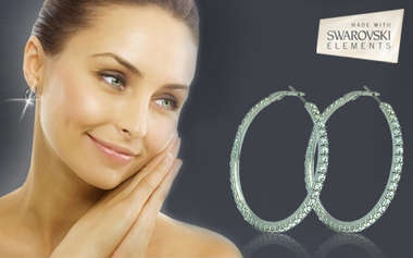 CRYSTAL LOOP EARRINGS WITH SWAROVSKI ELEMENTS