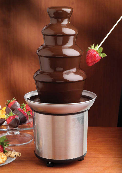 FOUR-TIER CHOCOLATE FOUNTAIN WITH HEATED BASIN