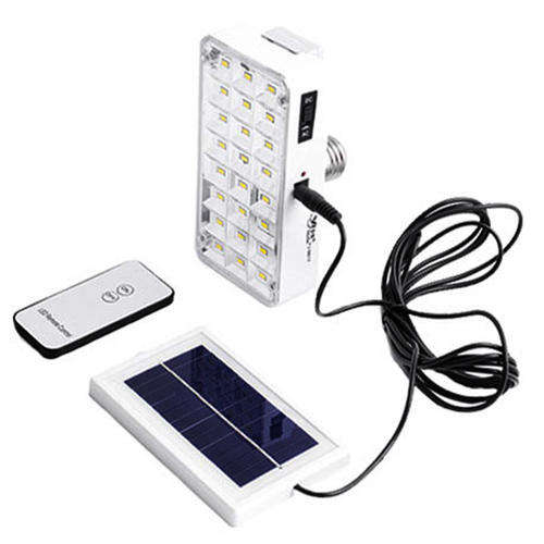 SOLAR AND RECHARGEABLE LED EMERGENCY LAMP WITH REMOTE CONTROL