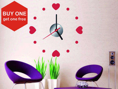 BUY ONE GET ONE FREE HEART DIY WALL CLOCK