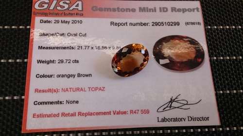 Topaz 29.72 carat
