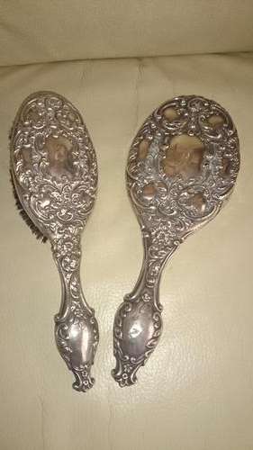 silver mirror and silverbrush