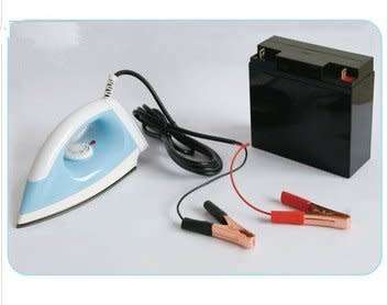 SOLAR /BATTERY POWERED 12V , 150W , 50Hz NON STICK SPAY FUNCTION IRON...