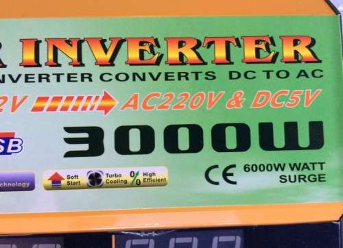 3000w UPS INVERTER - CONTINUOUS POWER - DC12v T0 220v AC -BUILT IN CHARGER !!