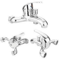 STAINLESS STEEL BATH MIXER WITH SHOWER HEAD EXTENSION AND HOSE....EXCELLENT QUALITY