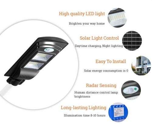 40 Watt LED SOLAR STREET LIGHT, PIR, MOTION DETECTION, WATERPROOF, 3 X LIGHTING MODES,DIM FUNCTION .