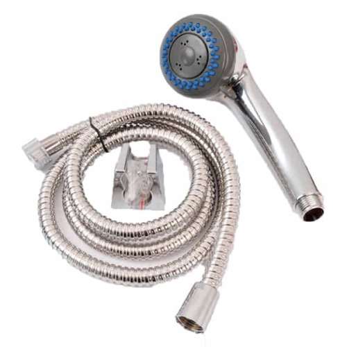 HANDHELD CHROME SHOWER HEAD WITH EXTENTION HOSE / STD SA SIZE FITTING !