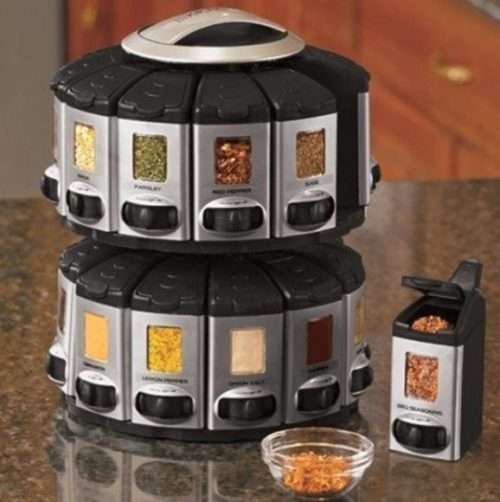 AUTO MEASURE SPICE RACK...STACKABLE...12 COMPARTMENTS