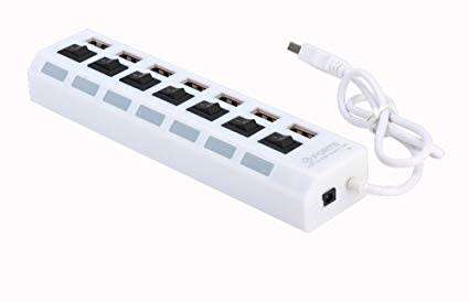 7 PORT USB CHARGER 2.0 HUB...INDIVIDUAL ON-OF SWITCHES !!