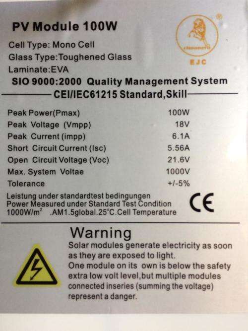 100W SOLAR PANEL ....VALUE R 1350.00...MONOCRYSTALLINE...LATEST TECHNOLOGY