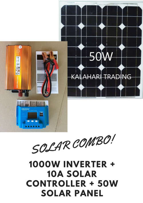 1000W INVERTER + 10A CONTROLLER + 50W SOLAR PANEL COMBO / SAVE ON SHIPPING COST !!