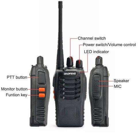 2 WAY RADIO / WALKIE TALKIE...SET OF 2...MULTIFUNCTION...NEW !! 6 HOUR BATTERY LIFE !!