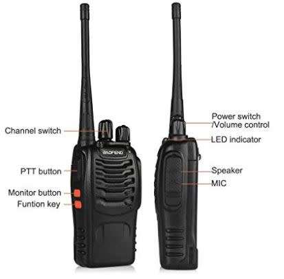 2 WAY RADIO / WALKIE TALKIE...SET OF 2...MULTIFUNCTION...NEW !! 6 HOUR BATTERY LIFE !!