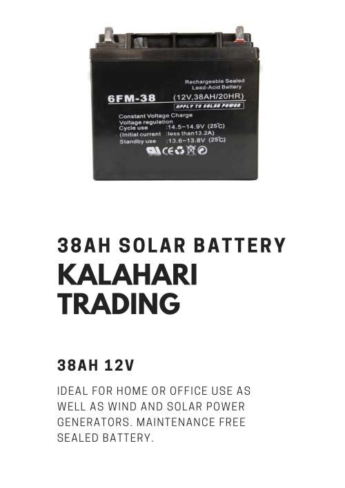 38AH SOLAR BATTERY...MAINTENANCE FREE...LONG LIFESPAN