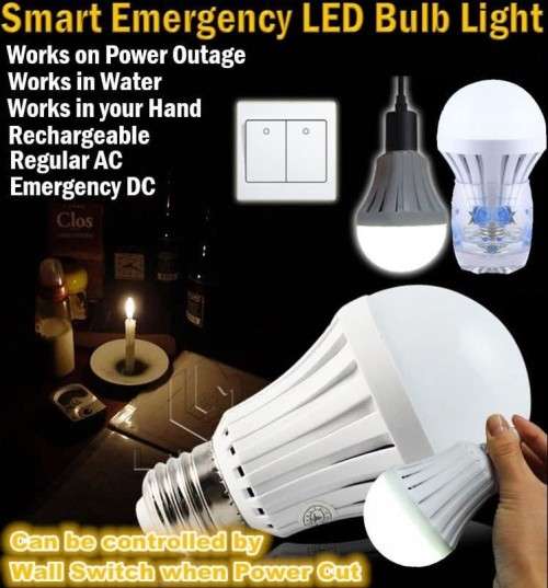5W Bayonet Fit Globe..NEW Smart LED Bulb Light,Works during Power cuts,Regular AC, Emergency light
