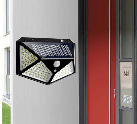 100 LED Solar Wall Lamp / 600 LM / WALKWAY LIGHTS / GARDEN LIGHTS / CAMPING LIGHTS
