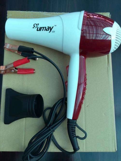 12V Hair Dryer...Connects Directly to 12V Battery or 12V Power Source