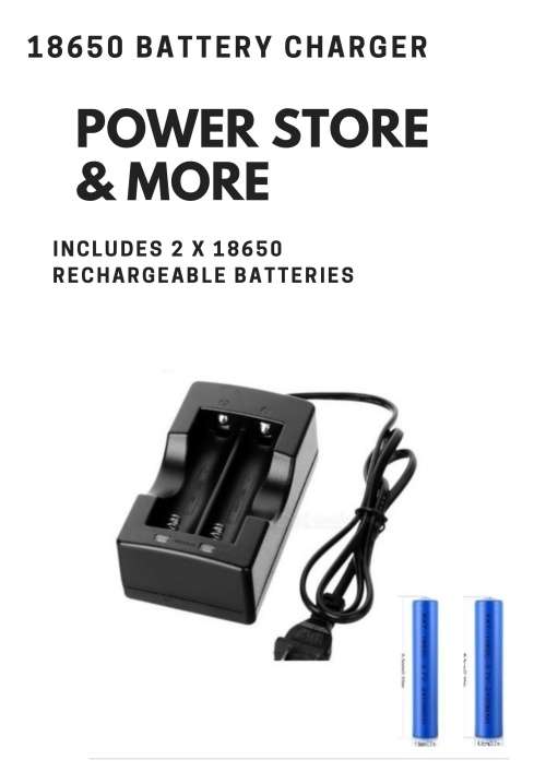 BATTERY CHARGER FOR 18650 BATTERIES...2 X 6800MAH RECHARGEABLE BATTERIES INCLUDES