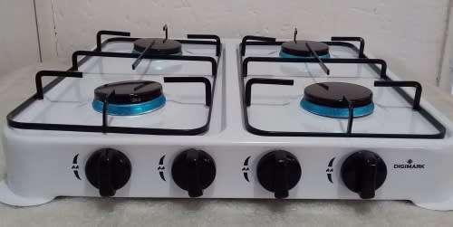 GAS HOB - DGM 4 BURNER GAS TABLE TOP STOVE - HARD WEARING ENAMEL BODY