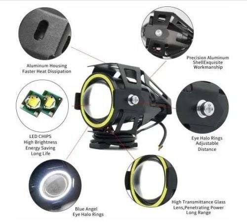 MOTORCYCLE LED SPOT LIGHT 3000 LUMEN WITH DIM & BRIGHT FUNCTION