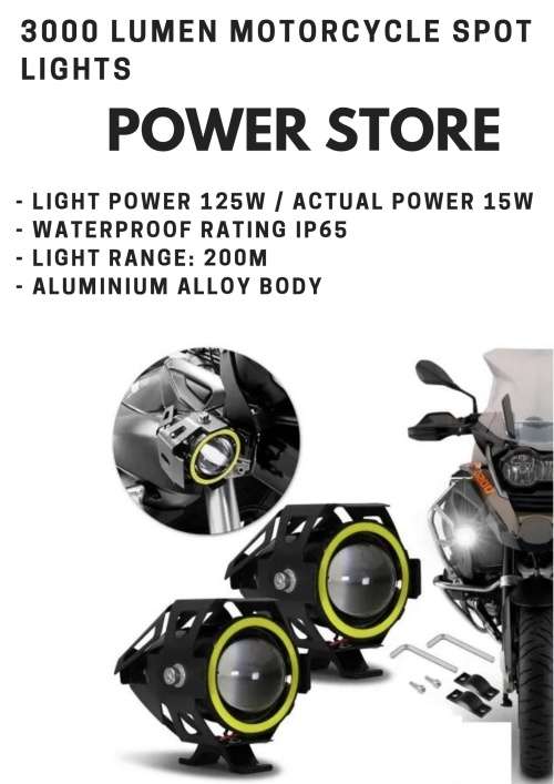 MOTORCYCLE LED SPOT LIGHT 3000 LUMEN WITH DIM & BRIGHT FUNCTION