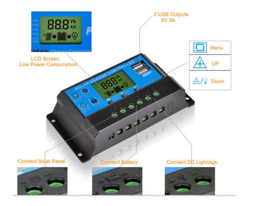 20A SOLAR CHARGE CONTROLER...12V & 24V AUTO SELECT ...LCD DISPLAY...LAST AUCTION ON THIS CONTROLER !