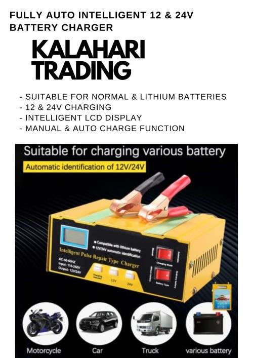 12/24v FULLY AUTO INTELLIGENT BATTERY CHARGER FOR BATTERIES UP TO 200ah-SUITABLE FOR LITHIUM BATTERY