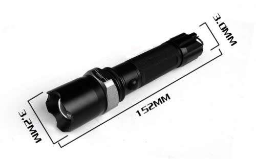 CREE LED RECHARGABLE METAL TORCH  - 1500 LUMENS - 1 X 18650 6800mah BATTERY - PROTECTIVE CASE