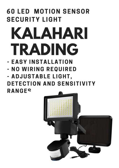 SUPER HQ 60 LED SOLAR SECURITY LIGHT WITH MOTION SENSOR...VALUE FOR MONEY