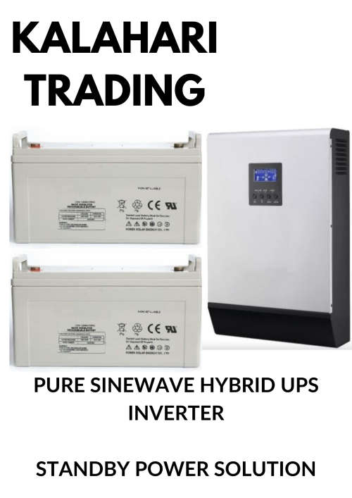 3KVA/3000VA 24V-PURE SINEWAVE HYBRID INVERTER-BUILT IN 60A CHARGER-2X100AH DEEP CYCLE GEL BATT`S