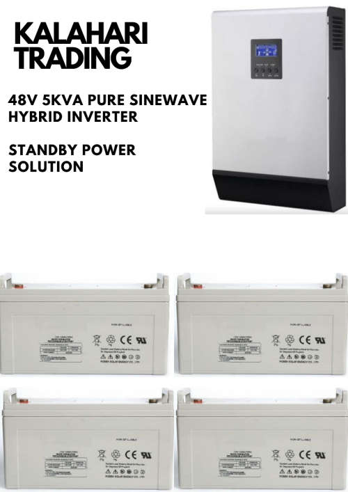 5Kva/5000va 48V PURE SINEWAVE HYBRID INVERTER-4 X 100ah BATTERIES-LOADSHEDDING POWER SOLUTION !!