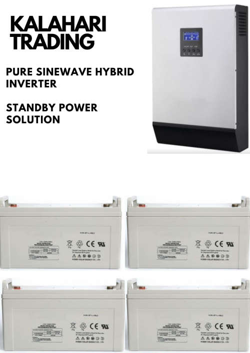 5kva/5000va 48V PURE SINEWAVE HYBRID INVERTER-4 X 200ah BATTERIES-HOME STANDBY POWER SOLUTION !!