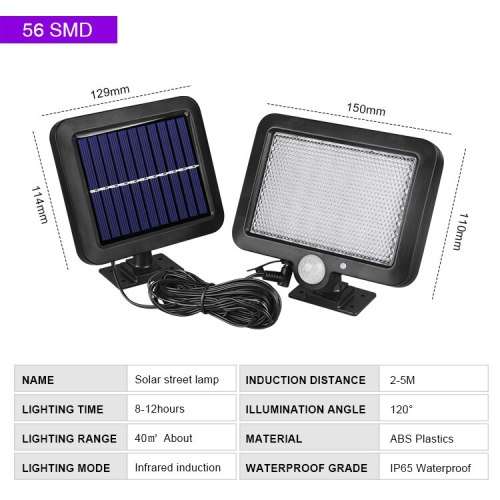 SMD LED Multi functional SOLAR FLOOD LIGHT - PIR Motion Sensor Detection-Rain proof-Easy instalation