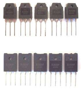 Batch of x 10 Transistors - 5 x BU508D  plus  5 x BU508AF