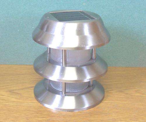 Solar Powered Garden Light (Stainless Steel) + Batteries