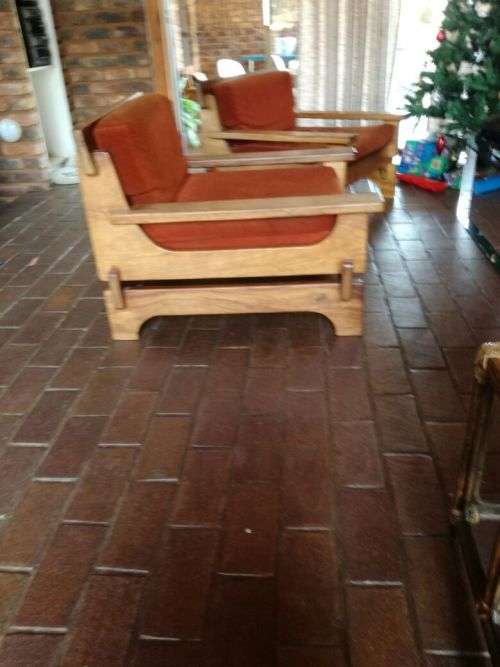 4 Kiaat chairs - hand made by owner (set of 4)