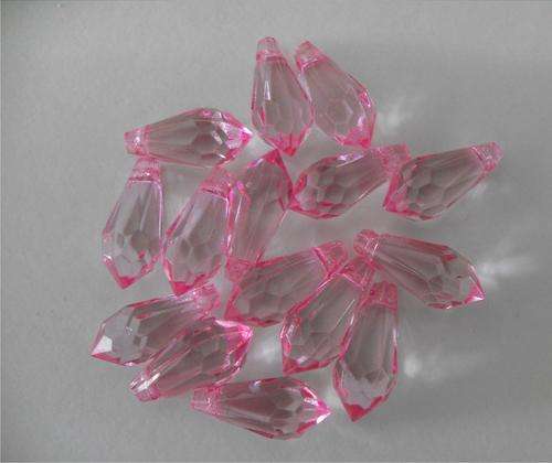 16mm Pink Teardrop Acrylic Beads x 15's