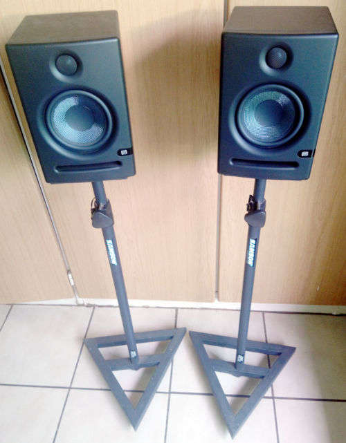 Pair of Presonus Eris E5 Powered 5inch Professional Studio Monitors & Stands