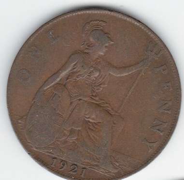 1921 One Penny (UK)