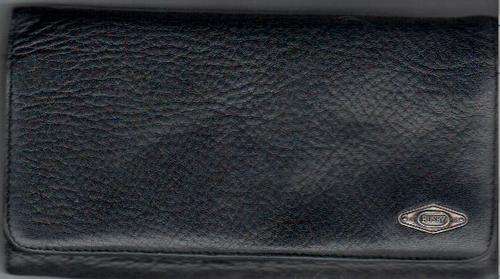 Busby black leather purse