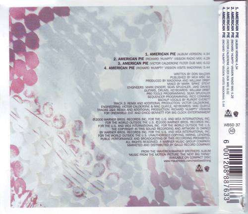 MADONNA - American pie (CD single) WBSD 37 *NEW STOCK* (FREE BULK SHIPPING)