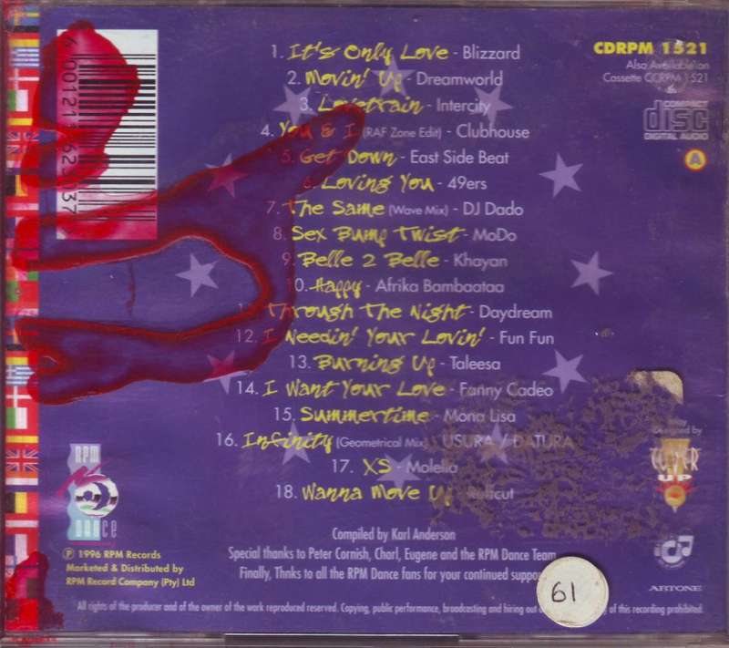 LET`S GO EURO -  18 hot euro dance hits (CD)  (water damage to back) CDRPM 1521 NM  (R25 SALE)