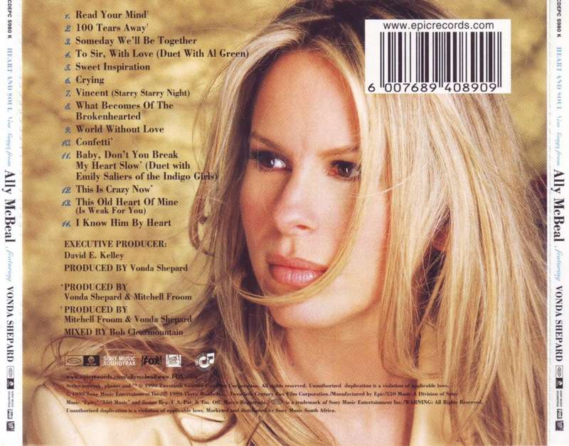 VONDA SHEPARD - Heart & Soul New Songs From Ally Mcbeal (CD) CDEPC 5980 NM