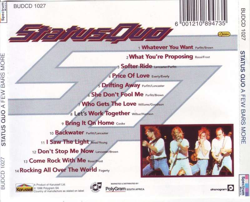 STATUS QUO - A few bars more (CD)  BUDCD 1027 EX