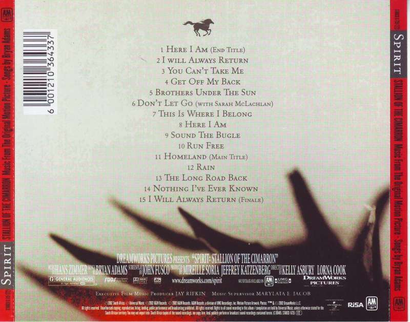 SPIRIT STALLION OF THE CIMARRON - Motion Picture Soundtrack (CD)  STARCD 6735 NM