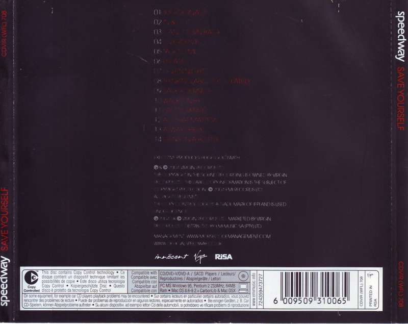 SPEEDWAY - Save yourself (CD, promo) CDVIR (WFL) 708 NM (R25 SALE)