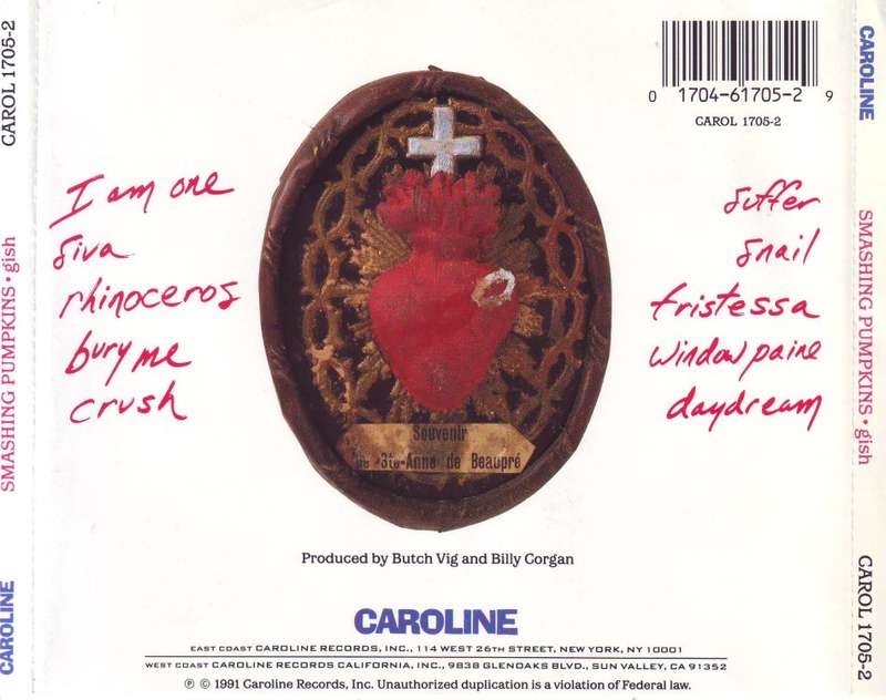 SMASHING PUMPKINS - Gish (CD) CAROL 1705-2 (FREE BULK SHIPPING)