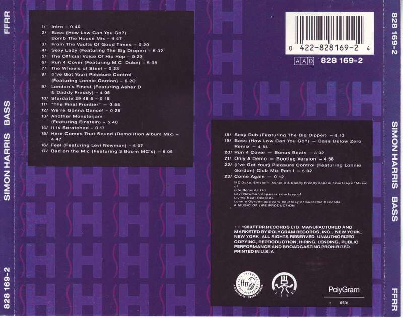 SIMON HARRIS - Bass! (CD) 828 169-2 NM-