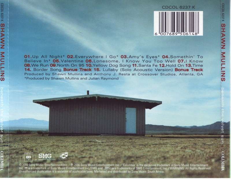SHAWN MULLINS - Beneath the velvet sun (CD)  CDCOL 6237 K NM- (R25 SALE)