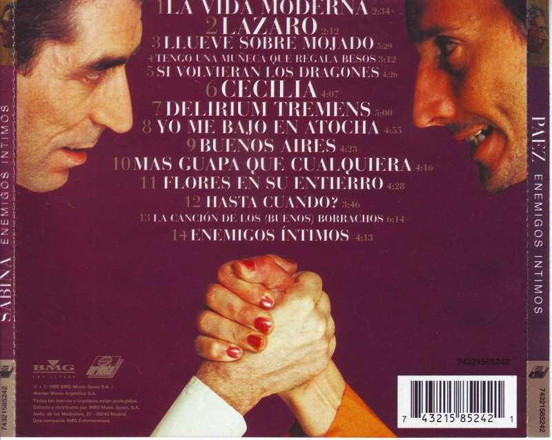SABINA Y PAEZ - Enemigos intimos (CD last track does not play well) 74321585242 (R25 SALE)